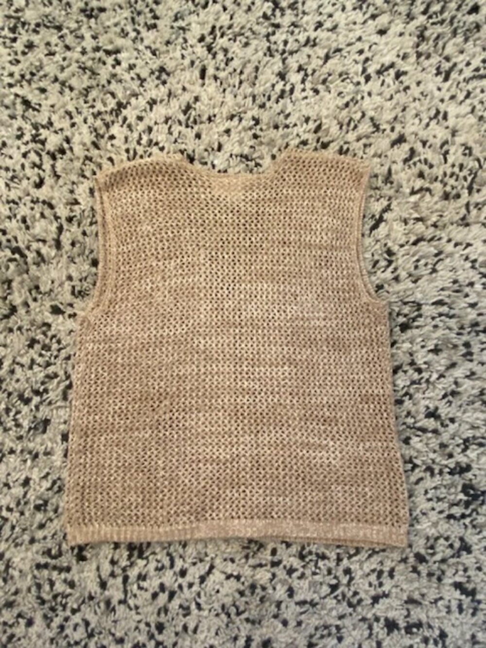 VTG Knit Vest Beaded embroidery Floral Brown Grandmacore Size Small - Picture 10 of 12